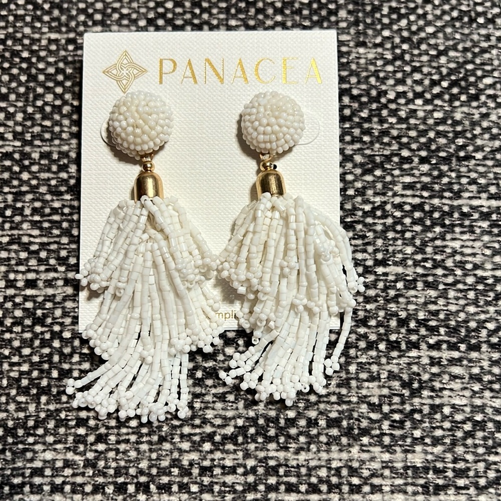 NWT Panacea Cache Beaded Tassel Earrings